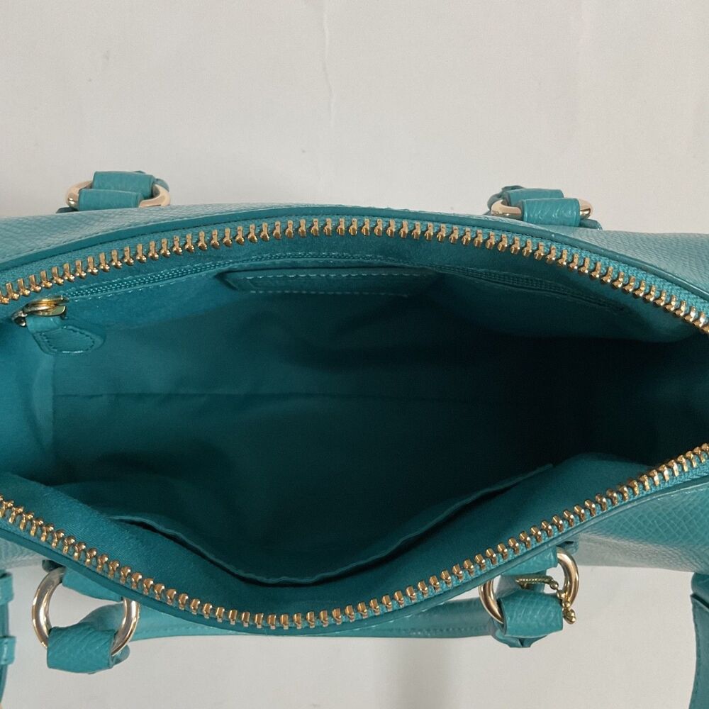 Coach Mini Bennett Satchel In Crossgrain Leather Crossbody Cadet Blue F33329 - Picture 8 of 10